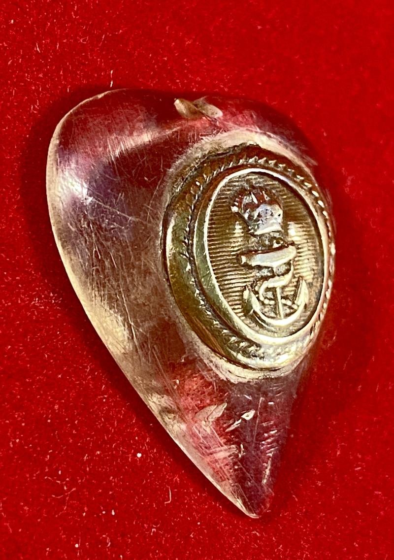 WW2 Royal Navy Button and Heart Shaped Perspex Sweetheart Pendant — image 4