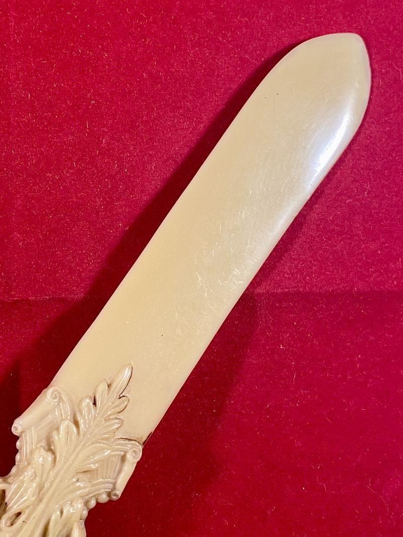Unusual Moulded Owl Celluloid Letter Opener with Concealed Pencil Topped with a Crown — image 9
