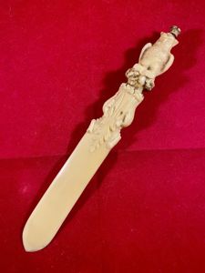 Unusual Moulded Owl Celluloid Letter Opener with Concealed Pencil Topped …