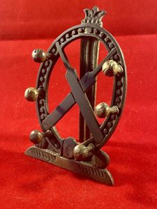 Cast Bronze Victorian Cricket Award – Quill-Pen Desk Stand c1879