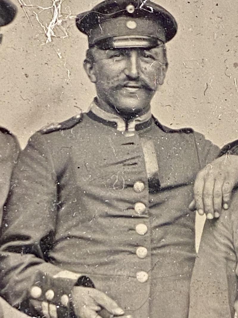Impressive Paper Framed Tintype Photo of Three Soldiers of the Imperial German Army - Souvenir of the Year 1909 — image 5