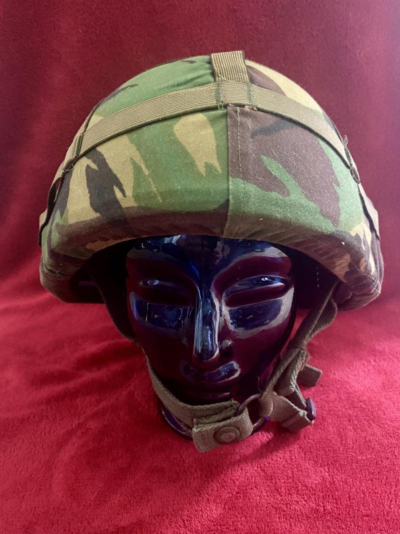 Large Size British Army Issued GS MK 6 Combat Helmet with DPM Camo Cover - dated 1987 — image 2