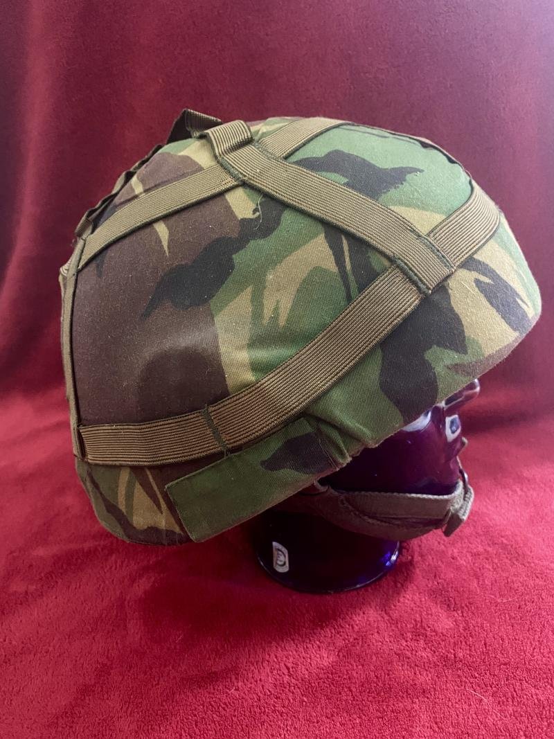 Large Size British Army Issued GS MK 6 Combat Helmet with DPM Camo Cover - dated 1987 — image 3