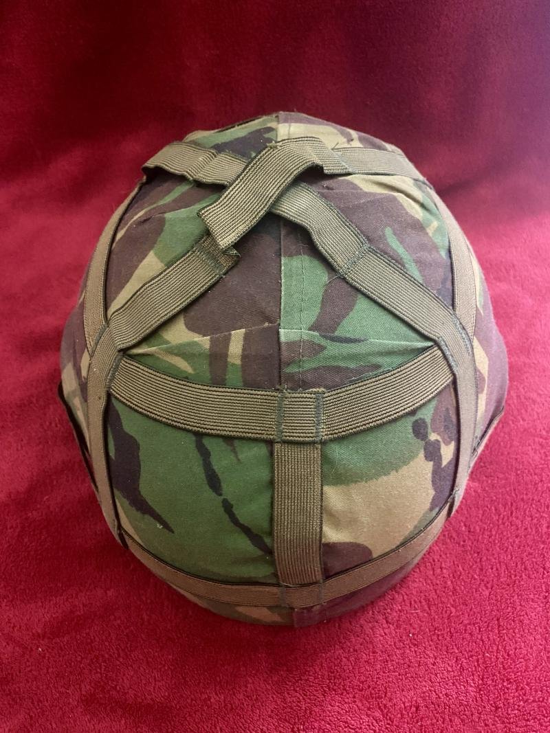Large Size British Army Issued GS MK 6 Combat Helmet with DPM Camo Cover - dated 1987 — image 4