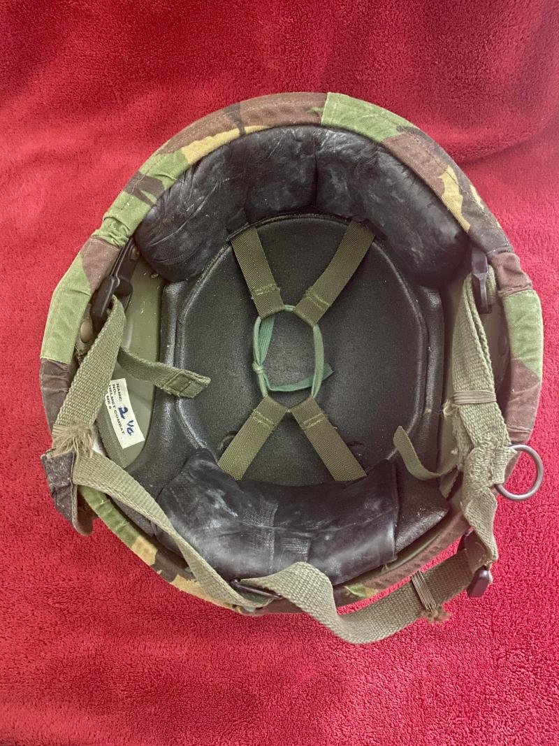 Large Size British Army Issued GS MK 6 Combat Helmet with DPM Camo Cover - dated 1987 — image 6