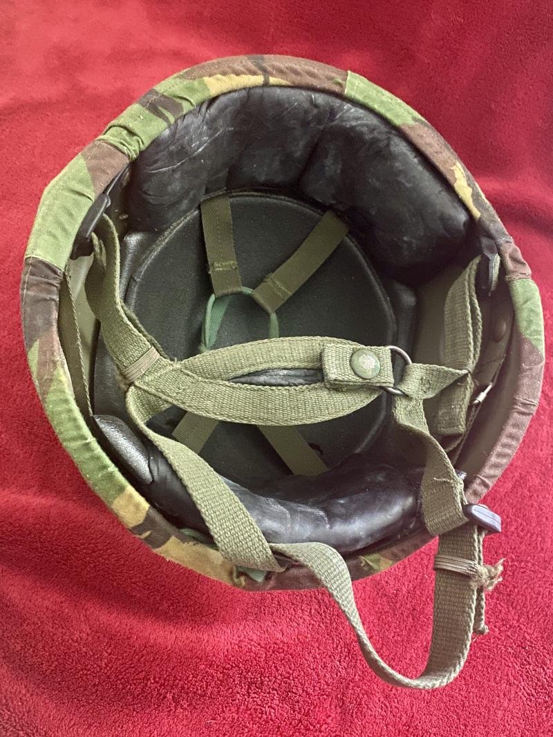 Large Size British Army Issued GS MK 6 Combat Helmet with DPM Camo Cover - dated 1987 — image 8