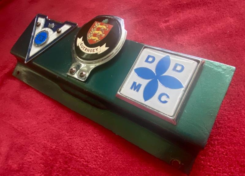 Set of Three Vintage Car Badges Relating to Guernsey - Mounted on Custom-made Metal Bracket — image 5