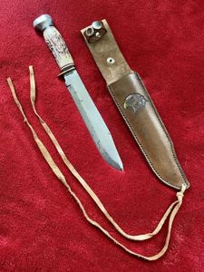 Large Original Bowie Knife by Wenoka of Japan with Embossed …