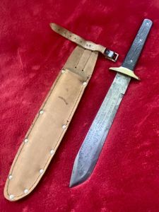Unusual Large Bowie Knife with 10.5' Blade etched with details …