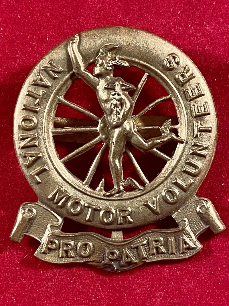 Fine Original WW1 Period Brass National Motor Volunteers Cap Badge — image 6