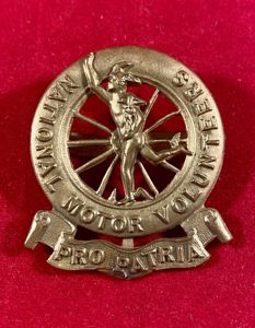 Fine Original WW1 Period Brass National Motor Volunteers Cap Badge
