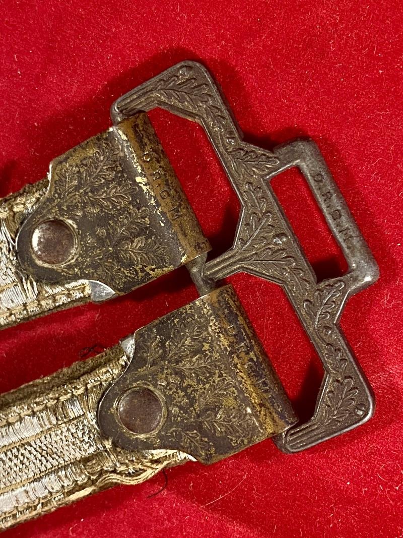 Deluxe WW2 German Army Officers Dagger Hangers with Top Oak Leaf Metal Fittings — image 7