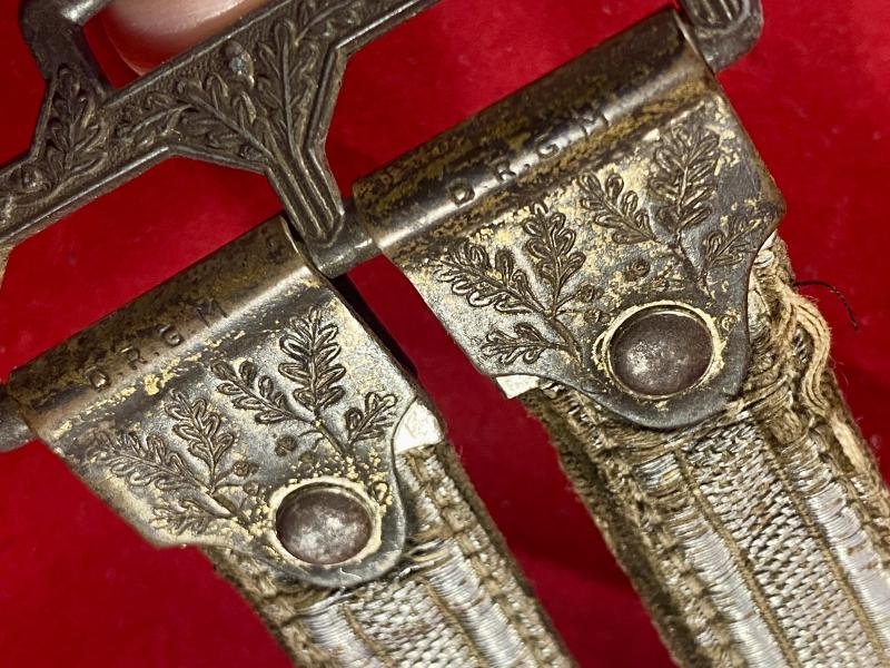 Deluxe WW2 German Army Officers Dagger Hangers with Top Oak Leaf Metal Fittings — image 8
