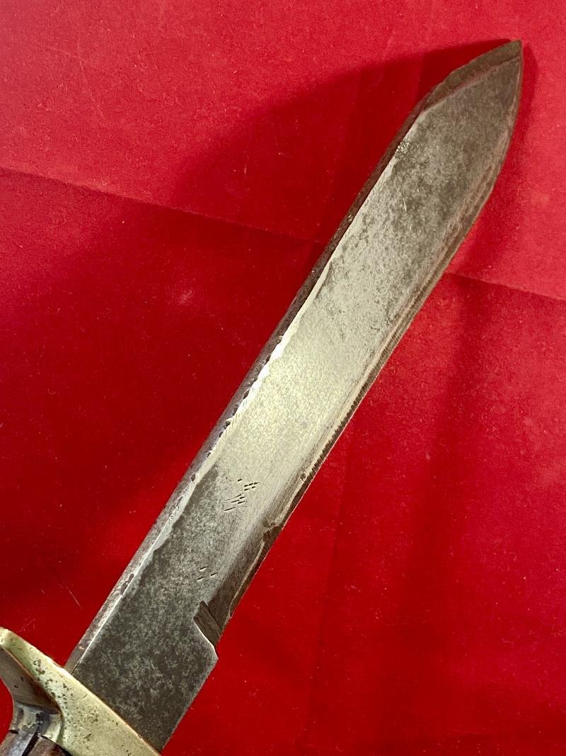 Large Bowie Knife with 10' Plain Steel Blade and English Oak Grip Scales — image 5