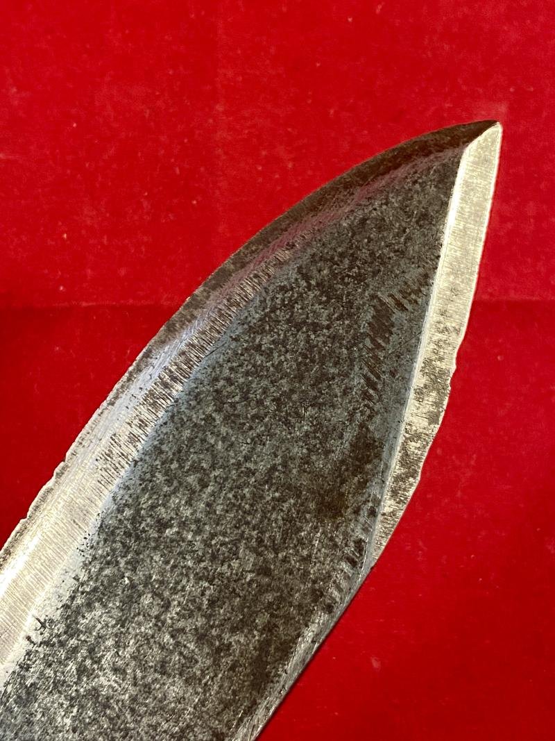 Large Bowie Knife with 10' Plain Steel Blade and English Oak Grip Scales — image 7