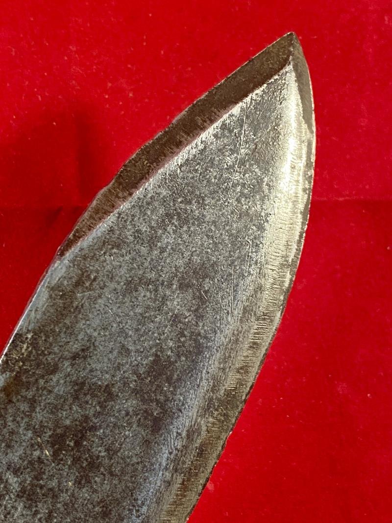 Large Bowie Knife with 10' Plain Steel Blade and English Oak Grip Scales — image 8