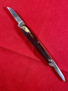 Antique Double-Bladed Penknife with Smooth Horn Grip Scales made in …