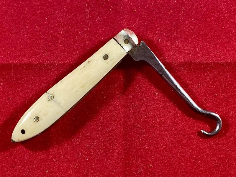 Antique Bone Handled Folding Button Hook c1890 — image 6