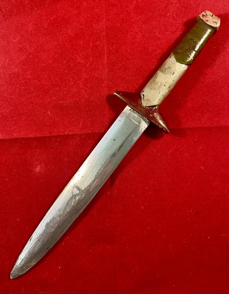 WW2 Theatre made Aluminium 'Trench Art' Combat Knife marked Egypt 1942 — image 2