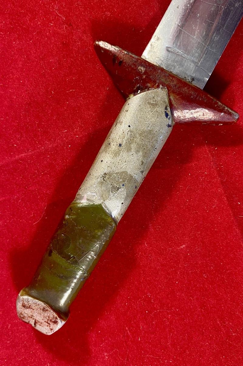 WW2 Theatre made Aluminium 'Trench Art' Combat Knife marked Egypt 1942 — image 4