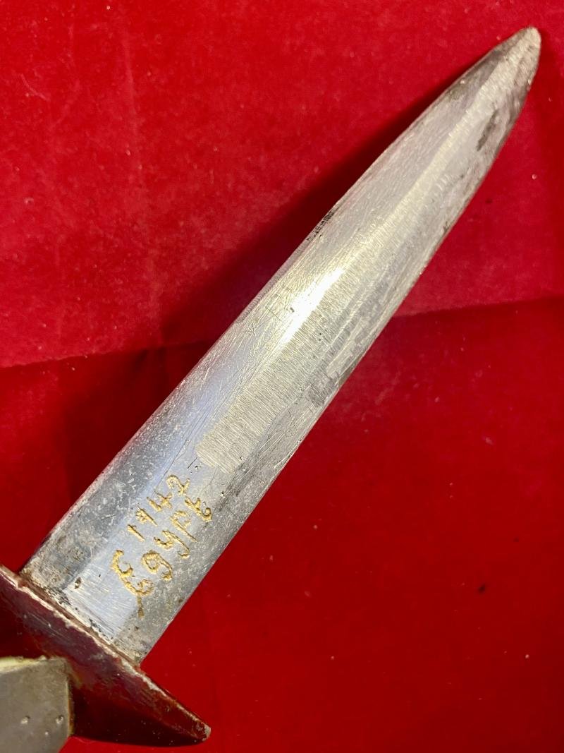 WW2 Theatre made Aluminium 'Trench Art' Combat Knife marked Egypt 1942 — image 6