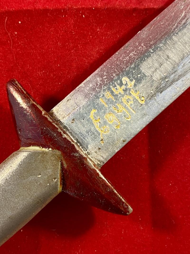 WW2 Theatre made Aluminium 'Trench Art' Combat Knife marked Egypt 1942 — image 7