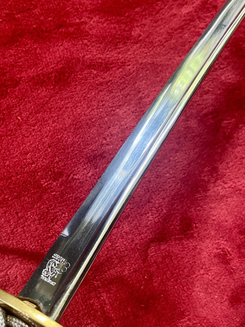 Beautiful Near Mint WW2 Kriegsmarine Officers Sword by Carl Eickhorn with Bullion Dress Knot — image 10
