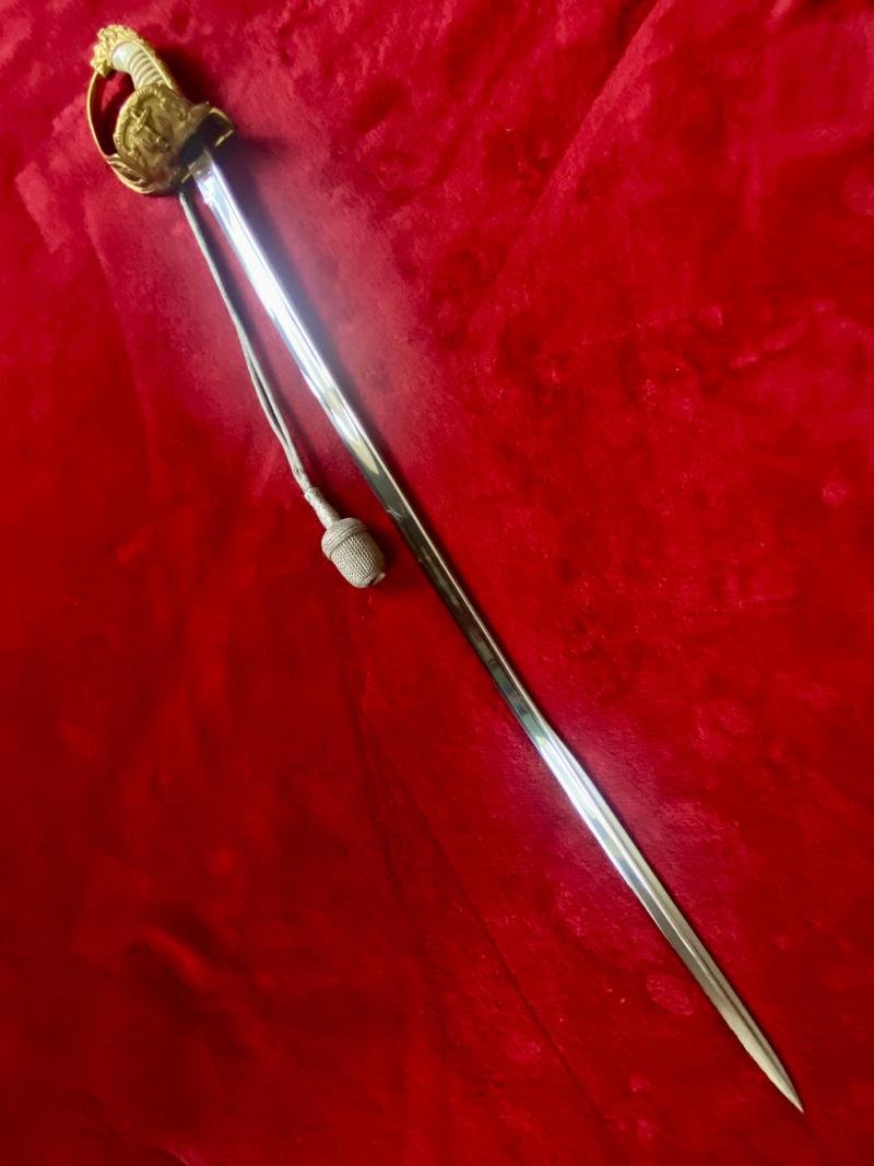 Beautiful Near Mint WW2 Kriegsmarine Officers Sword by Carl Eickhorn with Bullion Dress Knot — image 3