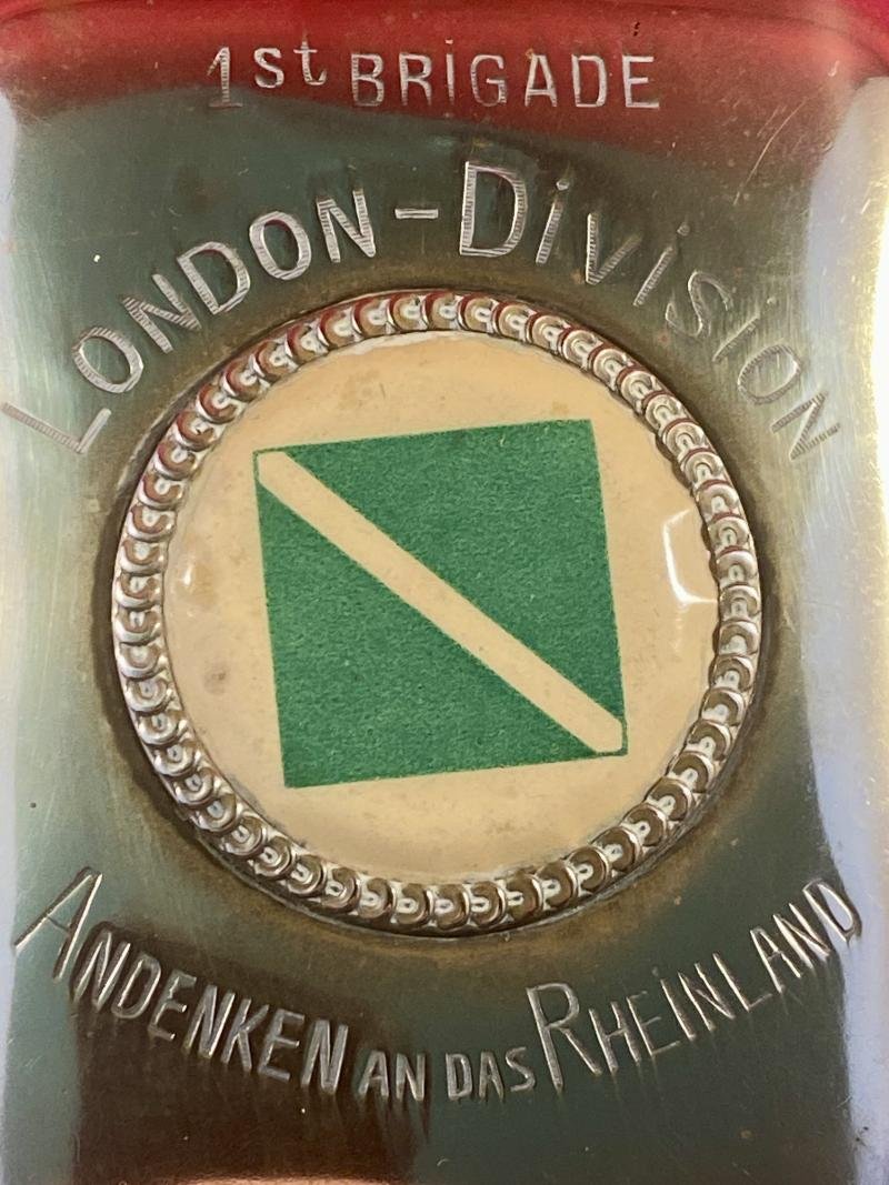 Souvenir WW1 British Army 1st Brigade London - Division 'Andenken An Das Rheinland' Brass Cigarette Case — image 5