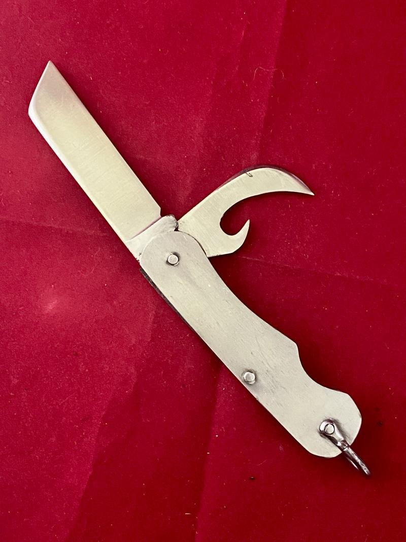 Vintage Unused British Army Folding Two-Piece Stainless Steel Clasp or Jack Knife Dated 1952 with Original Waxed Paper Wrapping — image 2