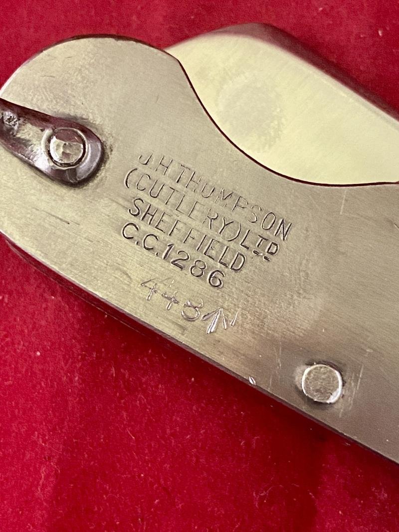 Vintage Unused British Army Folding Two-Piece Stainless Steel Clasp or Jack Knife Dated 1952 with Original Waxed Paper Wrapping — image 8