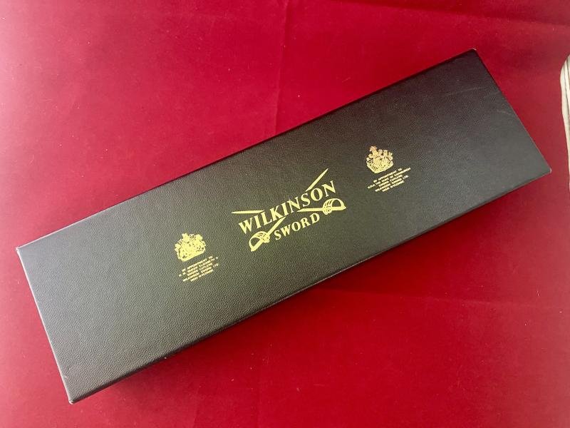 Rare Miniature Household Cavalry Officers Sword by Wilkinson Sword with Presentation Box and Wooden Display Plinth — image 10