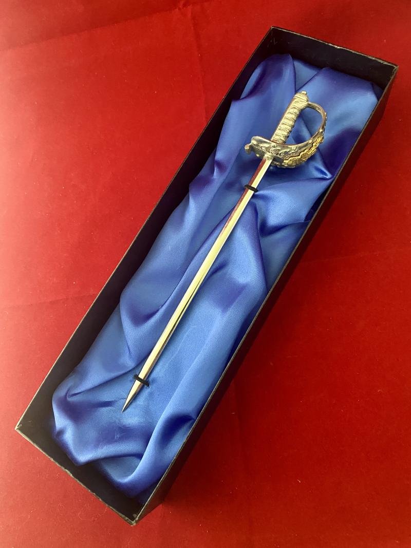 Rare Miniature Household Cavalry Officers Sword by Wilkinson Sword with Presentation Box and Wooden Display Plinth — image 2