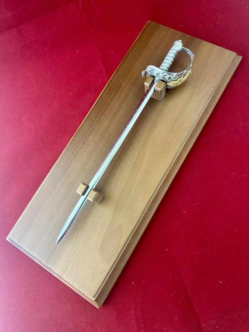 Rare Miniature Household Cavalry Officers Sword by Wilkinson Sword with Presentation Box and Wooden Display Plinth — image 3