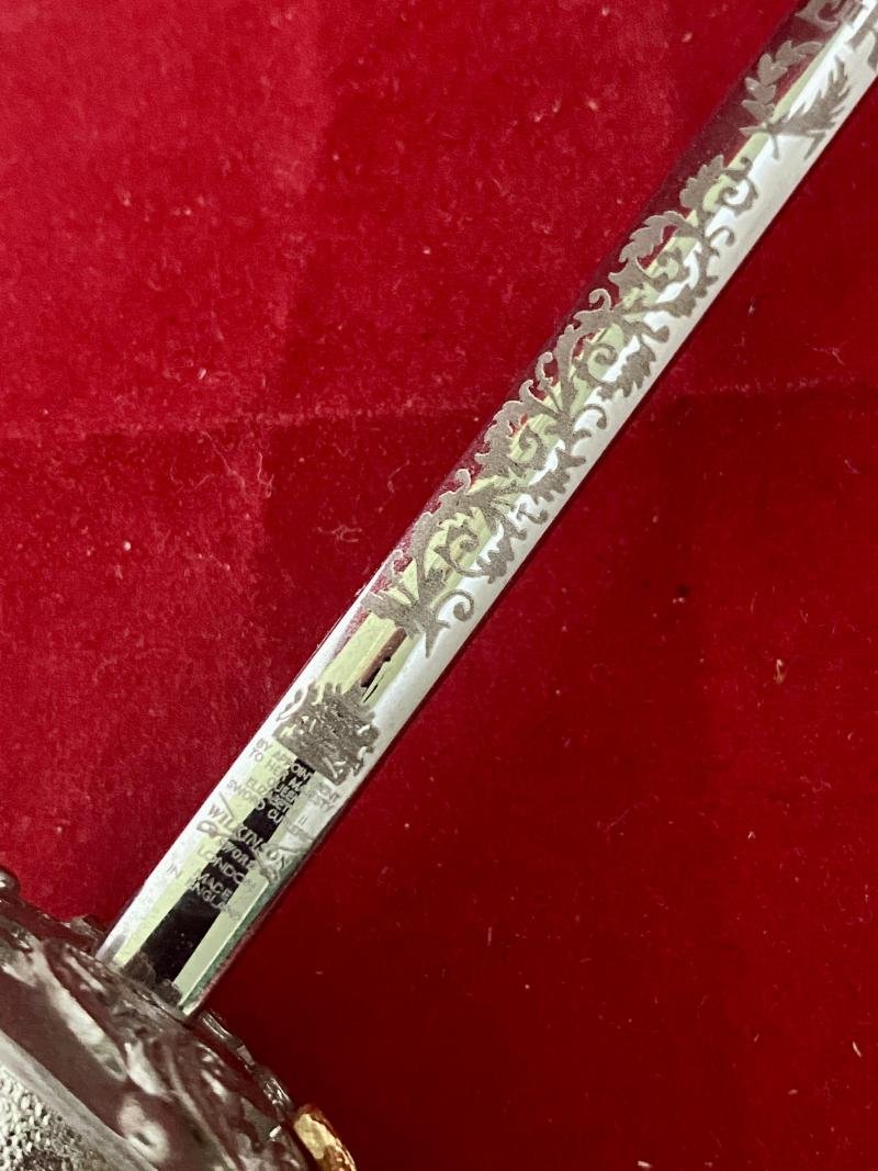 Rare Miniature Household Cavalry Officers Sword by Wilkinson Sword with Presentation Box and Wooden Display Plinth — image 6