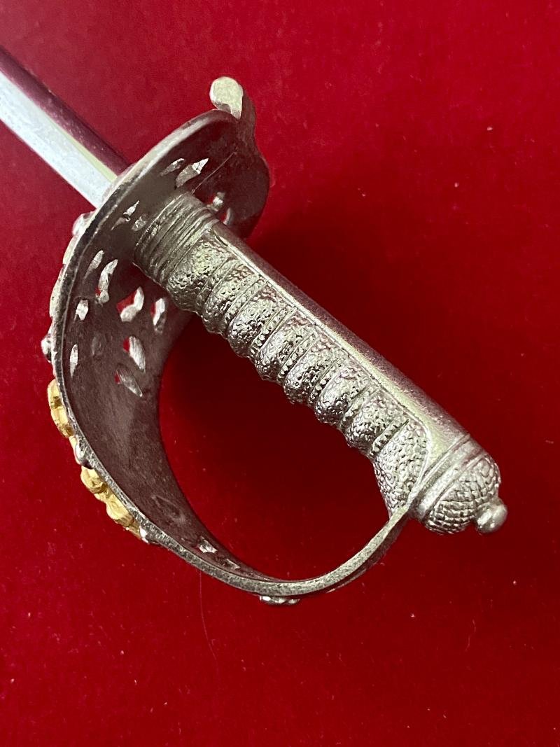 Rare Miniature Household Cavalry Officers Sword by Wilkinson Sword with Presentation Box and Wooden Display Plinth — image 9
