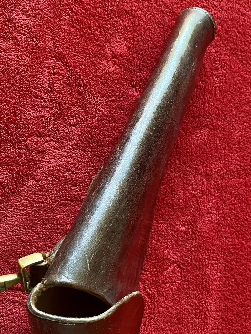 Original WW1 British Officers Private Purchase Leather Revolver Holster with Belt Loop and Swing Hook Fittings – Colt New Service Mk I Revolver — image 10