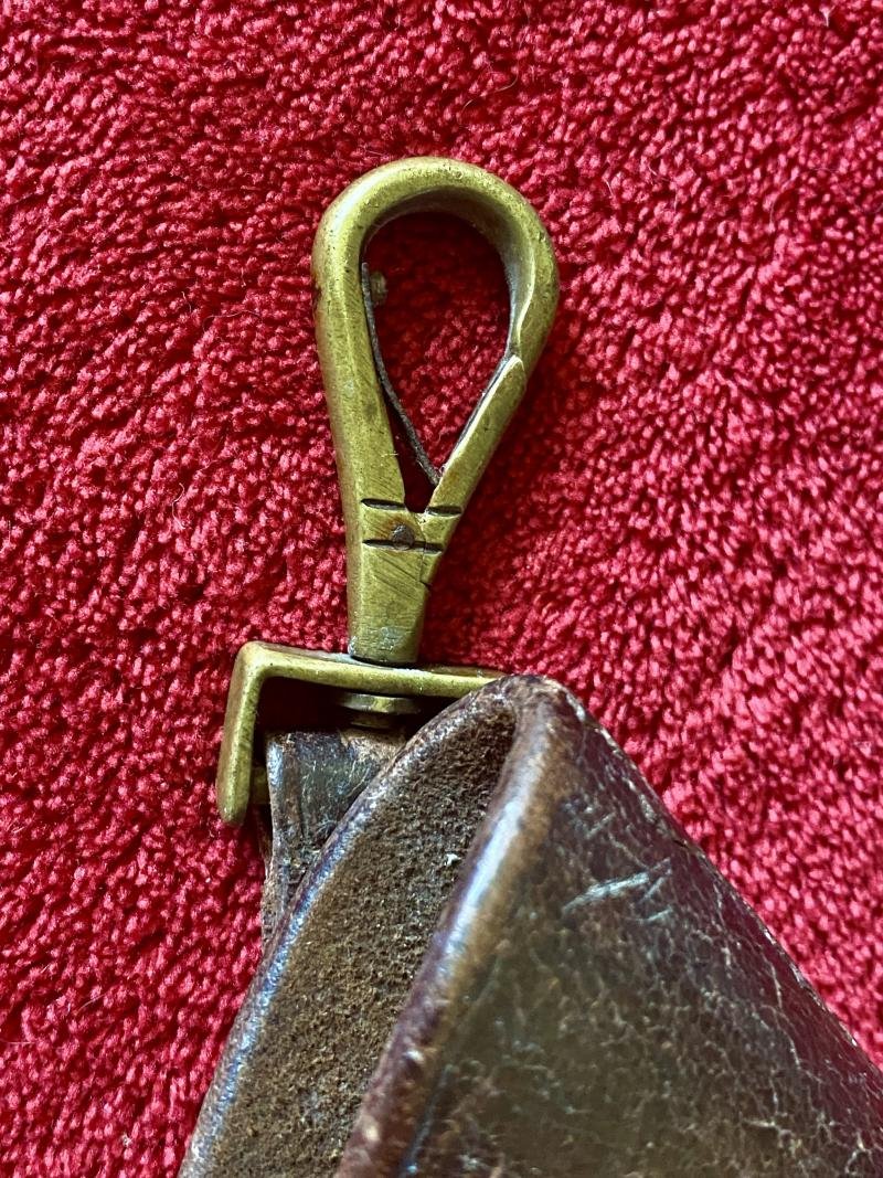 Original WW1 British Officers Private Purchase Leather Revolver Holster with Belt Loop and Swing Hook Fittings – Colt New Service Mk I Revolver — image 4