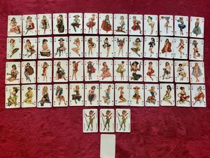 Checky Pack of Vintage Pin-Up Playing Cards by Römihártya Játékkartyagyár …