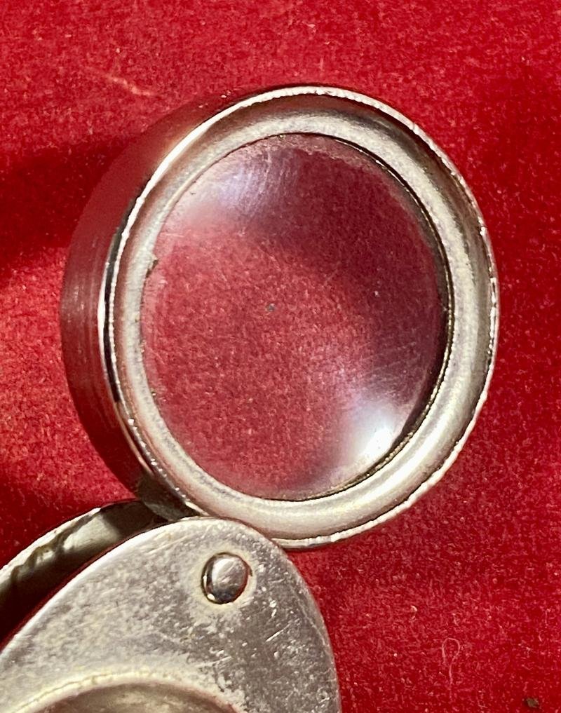 English Compass and Magnifying Glass/Loop Fob Charm c1930 — image 9
