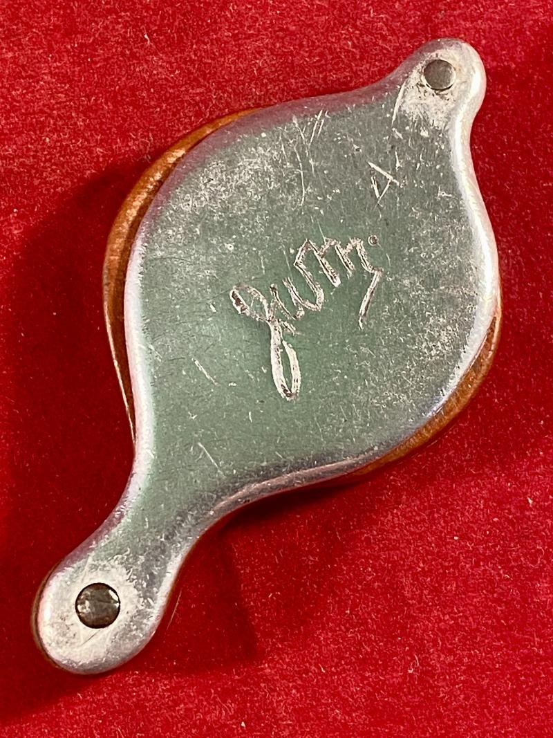 WW2 Trench Art Folding Pocket Compass made from Bakelite and Aluminium with Initials JWM — image 4