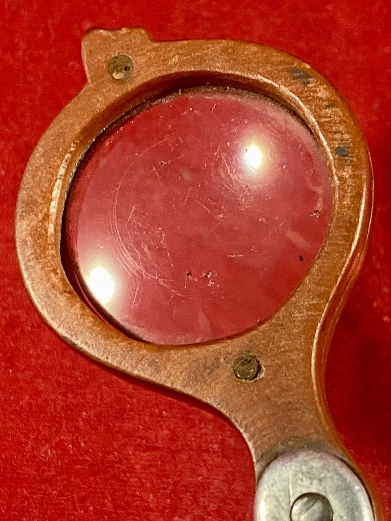 WW2 Trench Art Folding Pocket Compass made from Bakelite and Aluminium with Initials JWM — image 7