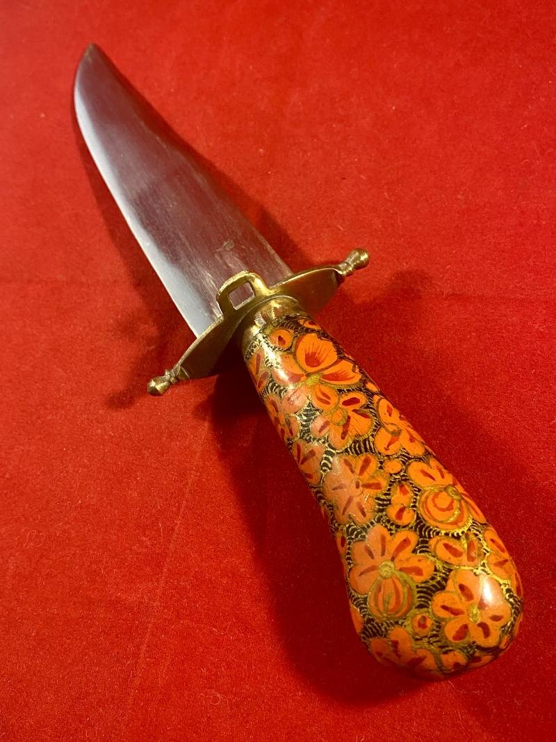 Vintage Hand Painted Indian Knife Hand Painted with an Ornate Flower Pattern — image 10