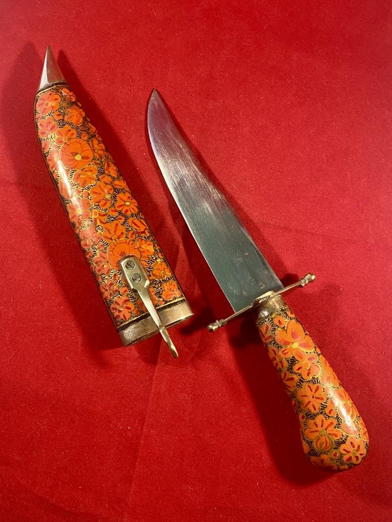 Vintage Hand Painted Indian Knife Hand Painted with an Ornate Flower Pattern — image 2