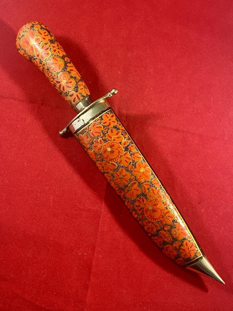 Vintage Hand Painted Indian Knife Hand Painted with an Ornate Flower Pattern — image 3