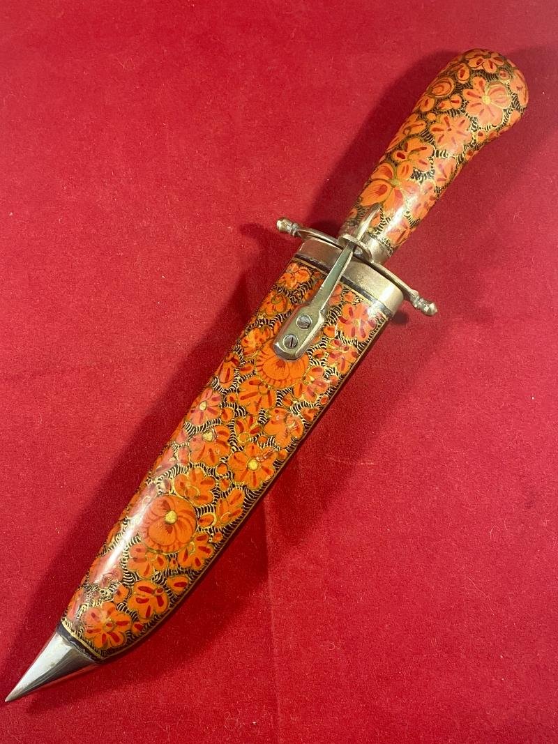 Vintage Hand Painted Indian Knife Hand Painted with an Ornate Flower Pattern — image 4
