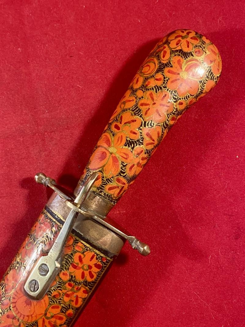 Vintage Hand Painted Indian Knife Hand Painted with an Ornate Flower Pattern — image 5