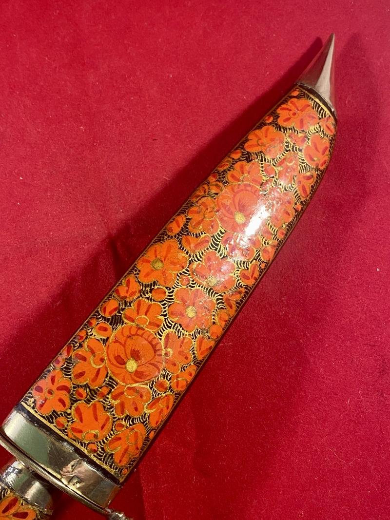 Vintage Hand Painted Indian Knife Hand Painted with an Ornate Flower Pattern — image 7