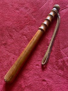 Antique British Police Hickory Truncheon with Original Leather Wrist Strap …