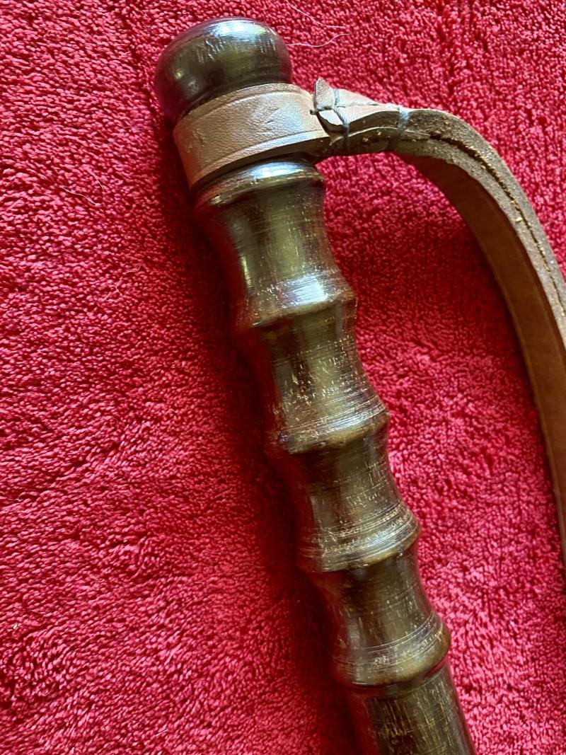 Original Vintage Dark Oak British Police Truncheon with Leather Strap c1960 — image 3